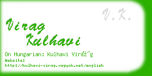 virag kulhavi business card